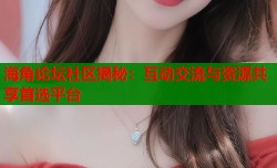 海角论坛社区揭秘：互动交流与资源共享首选平台